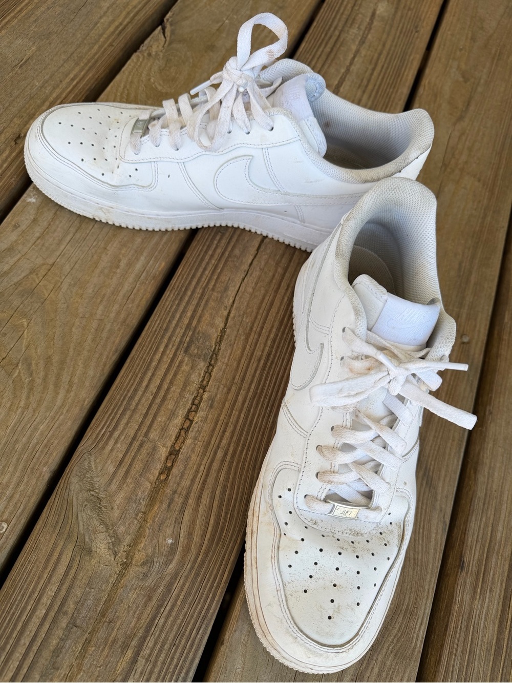 White Nike Air Force 1 Low Top Sneakers - Picture 4 of 6